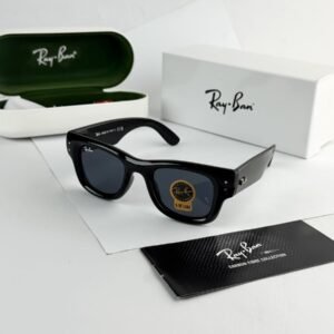 Ray-Ban AWGE Edition Bold Rectangular Glossy Black Sunglasses (G-15 Lenses)