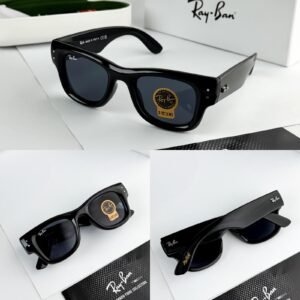 Ray-Ban AWGE Edition Bold Rectangular Glossy Black Sunglasses (G-15 Lenses) - Image 5