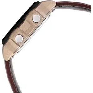 Casio Youth "Royale" World Time Digital Bronze Case Brown Leather Strap Watch (AE-1200WH) - Image 3