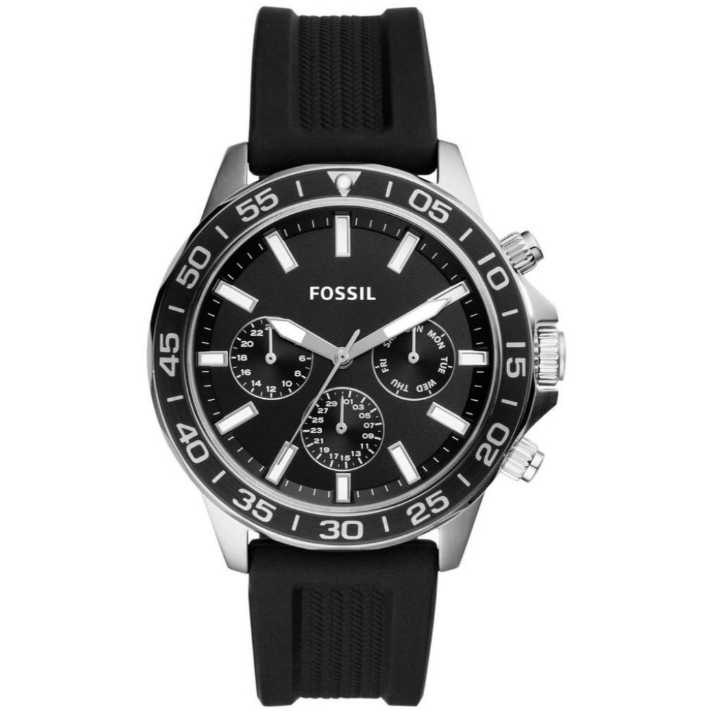 Fossil Bannon Multifunction Black Dial Black Silicone Strap Men's Watch (BQ2494)