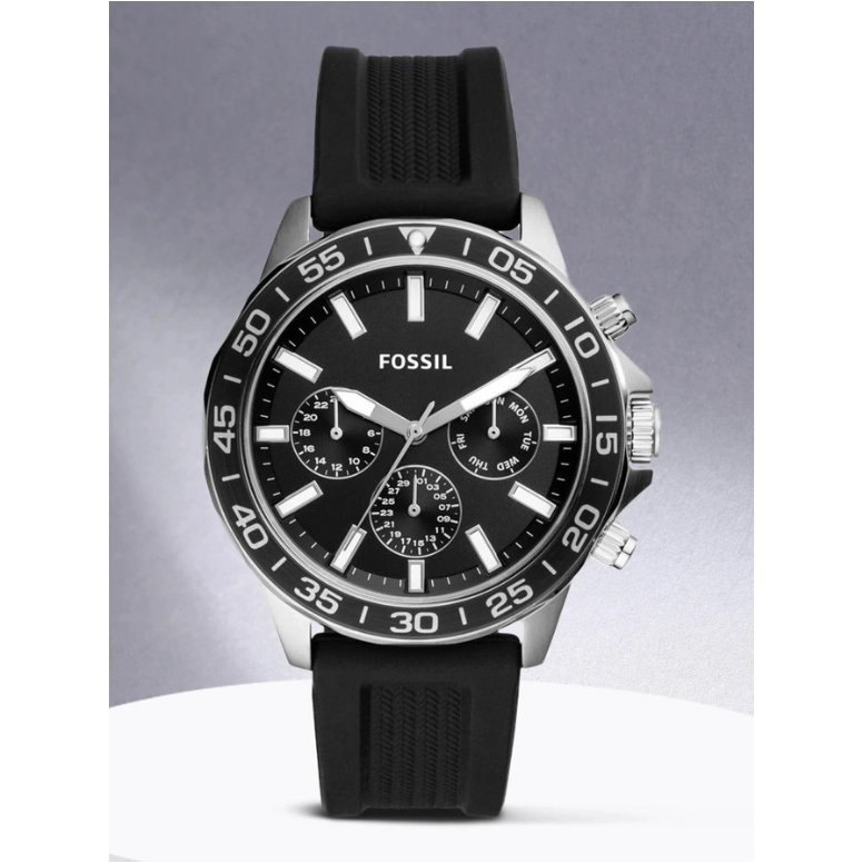 Fossil Bannon Multifunction Black Dial Black Silicone Strap Men's Watch (BQ2494) - Image 2