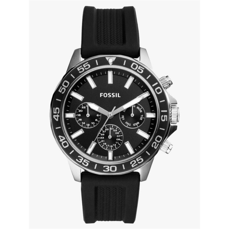 Fossil Bannon Multifunction Black Dial Black Silicone Strap Men's Watch (BQ2494) - Image 3