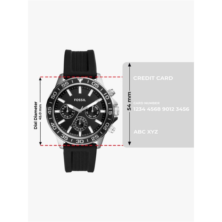 Fossil Bannon Multifunction Black Dial Black Silicone Strap Men's Watch (BQ2494) - Image 7