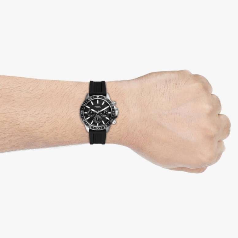 Fossil Bannon Multifunction Black Dial Black Silicone Strap Men's Watch (BQ2494) - Image 8