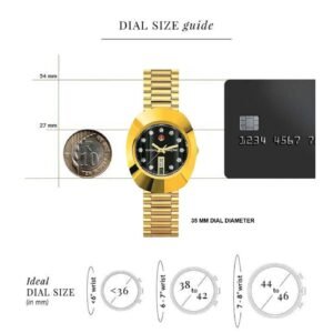 Rado DiaStar Original Black Diamond Dial Yellow Gold Men's Watch - Image 4