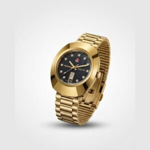 Rado DiaStar Original Black Diamond Dial Yellow Gold Men's Watch - Image 5