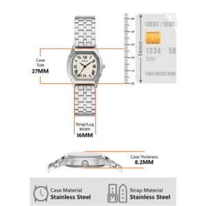 Fossil Harlow Geometric Octagon Case White Roman Dial Stainless Steel Women's Watch (ES5363) - Image 5