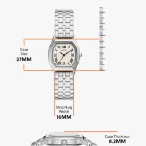 Fossil Harlow Geometric Octagon Case White Roman Dial Stainless Steel Women's Watch (ES5363) - Image 6